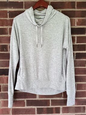 Jockey Women’s Small Gray Cowl Neck Hoodie Lightweight Pullover
